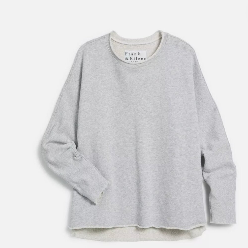 Frank & Eileen NWOT Anna Long-Sleeve Capelet Triple Fleece - gray large